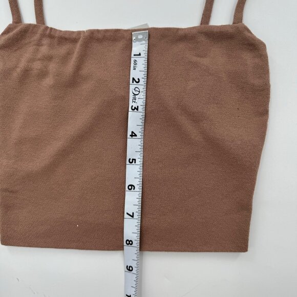 NWT - Naked Wardrobe Brown Spaghetti Strap Crop Top XS Viscose/Spandex - Picture 7 of 7
